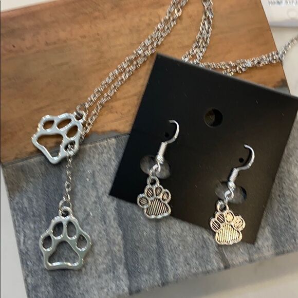 Dog lover necklace and earring set - Picture 1 of 3